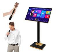 Professional Karaoke System - 2 DSP Reverb Microphones, 500GB-8TB Storage, 21.5" Capacitive Touchscreen, Mobile/APP & Voice-Activated Song Request, APP Online Playback | For Home & KTV(6T)