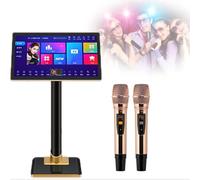 Professional Karaoke System with 21.5 Inch Touch Screen, Wireless Microphone, Power Amplifier, and Phone App Control - Includes 1.1 Million Cloud Download Songs