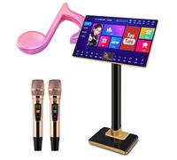 Professional Karaoke System with Touch Screen, Wireless Microphone, App Control, and Cloud Song Downloads for Home Entertainment