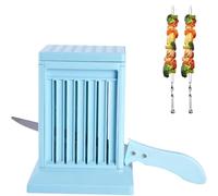Professional Kebab Maker & Meat Skewers Machine - 49-Hole Skewer Tool for BBQ, Outdoor Kitchen & Garden Parties (Blue)