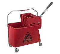 Professional Kentucky Mop Bucket Wringer System, 20L Heavy Duty, Industrial Home Floor Cleaning, Red