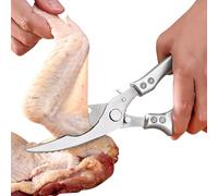 Professional Kitchen Scissors - Versatile Stainless Steel Scissors for Cutting Chicken Bones, Cooking Scissors with Bottle Opener and Fish Scaler, Non-Slip Handles and Dishwasher Safe