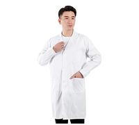 Professional Lab Coat for Women and Men Long Sleeve Long White Lab Coat for Science Medical Doctor Nurse Student White Print Scrub Tops Women XXXL