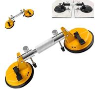 Professional Laminate Floor Gap Fixer Tool with Adjustable Vacuum Suction - Seam Setter & Clamps for Granite, Marble, Stone Slab, Glass Alignment Yellow