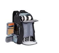 Professional Large Camera Backpack, 25L Capacity with Raincover and 15.6-Inch Laptop Compartment, Compatible with Canon Nikon Sony DSLR Cameras and DJI Mavic Drone for Travel, Gray