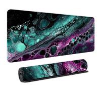 Professional Large Mouse Mat 800x300mm Featuring Abstract Liquid Flow Colour Pattern Anti-Fray Stitched Edges Waterproof Gaming Mousepad with Natural Rubber Base for Precision and Speed