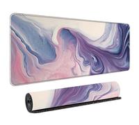 Professional Large Mouse Mat 800x300mm Featuring Abstract Liquid Flow Colour Pattern Anti-Fray Stitched Edges Waterproof Gaming Mousepad with Natural Rubber Base for Precision and Speed