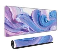Professional Large Mouse Mat 800x300mm Featuring Abstract Liquid Flow Colour Pattern Anti-Fray Stitched Edges Waterproof Gaming Mousepad with Natural Rubber Base for Precision and Speed