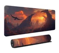 Professional Large Mouse Mat 800x300mm Featuring Abstract Liquid Flow Colour Pattern Anti-Fray Stitched Edges Waterproof Gaming Mousepad with Natural Rubber Base for Precision and Speed