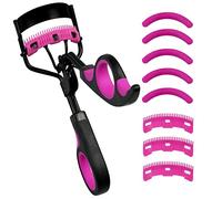Professional Lash Curler Kit with 5 Refills and 3 Combs, 10-Second Heated Curling for Lifted Lashes, Black and Purple.