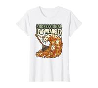 Professional Leaf Wrangler Fall Yard Raking Humor Jokes Value Graphic T-Shirt, Women, White, S