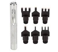 Professional Leather Punch Set Heavy Duty Carbon Steel Leather Hole Punch Tool with 6 Replaceable Tips for DIY Leather Crafting Belts Shoes and Canvas 1 Hand Lever Included