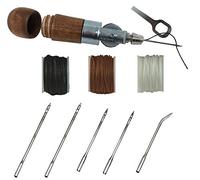Professional Leathercraft Accessories, Sewing, Stitching Awl Tool Kit & Supplies, HEAVY DUTY - MADE in USA - DIY Craft, Leather, Heavy Fabric, Canvas, Upholstery, Bag, Shoe, Belt Repair Lockstitch Set