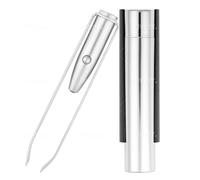 Professional LED Light Tweezer with Slanted Tip for Precision Hair Removal Mirror Kit (UK Brand)