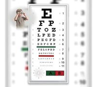 Professional LED Visual Acuity Snellen Chart with Wireless Remote Control, 12x24 Inch Backlit Eye Vision Test Chart, 20 Ft Testing Standard Wall Mounted Exam Device for Clinic, School & Home(A)