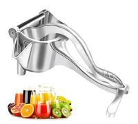 Professional Lemon Squeezer Hand Press Made of Aluminium & Metal - Manual Juicer for Citrus Fruits, Limes, Pomegranates, Fruit & Vegetables, Pomegranate Press with Splash Guard, Easy to Clean
