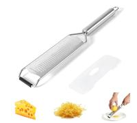 Professional Lemon Zester & Cheese Grater, Suitable for Citrus, Parmesan, Ginger, Garlic, Chocolate, Nutmeg and Vegetables, Handheld Kitchen Tool, Equipped with Sharp Stainless Steel Blades (Fine)