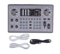 Professional Live Sound Card, 15 Sound Effects Audio Mixer Sound Board Built in Dual Core Digital Chip, Mixing Console Supports 2 Microphones & 2 Live Broadcasts & 2 Headphones
