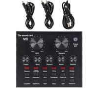Professional Live Sound Card Audio Mixer Black Metal