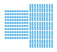 Professional Livestock Blank Ear Tags Durable Soft TPU Material Easy to Write Veterinary Identification for Pigs Cows Sheep Horses 100Pcs Blue
