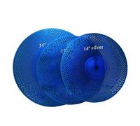 Professional Low Volume Cymbal Set 14 16 18 20 Inch 5 Pcs Silent Percussion Instrument(Blue)