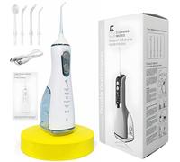 Professional LuxeCare Luxe Water Floss Portable Oral Irrigator | 5 Cleaning Modes | 360° Rotating 4 Extra Nozzles | USB Rechargeable Water Flosser | Deep Teeth & Gum Care Device for Men&Women (White)