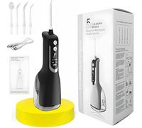 Professional LuxeCare Luxe Water Floss Portable Oral Irrigator | 5 Cleaning Modes | 360° Rotating 4 Extra Nozzles | USB Rechargeable Water Flosser | Deep Teeth & Gum Care Device for Men&Women (Black)