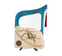 Professional Lyre Harp - Phoenix Series, 24 Strings Mahogany Wood Lyakin Stringed Instruments, Gift for Music Lovers Students Beginners (Color : Blue)