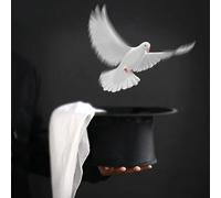 Professional Magic Hat with Doves & Silk Scarf Multi-Purpose Stage Vanishing/Appearing Props for Magicians Dove Production Magic