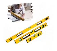 Professional Magnetic Spirit Level Set - 3 Piece Shockproof Builders Level Set | Torpedo Level with Strong Magnetic Base | Yellow | 300mm, 600mm & 1000mm