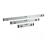 Professional Magnetic Spirit Level Set, Silver, 3 Pieces, 300mm, 600mm, 1000mm, Builder's Construction Tool with Magnetic Base
