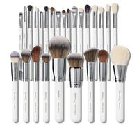 Professional Makeup Artist Brushes Set 26Pcs Real Natural Goat Hair Labeled White Makeup Brush Set with Foundation Powder blush concealer blending eyeshadow contour make up brushes set