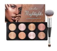 Professional Makeup Blush Contour Palette, MKNZOME 8 Colours Matte Blush Contour Concealer Highlighter Powder Concealer Full Coverage & Makeup Brush Contouring Face Make Up Gift for Women Girls