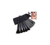 Professional Makeup Brush Set, 13 Piece with Wallet, Black Soft Bristles, Full Beauty Kit