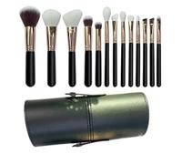 Professional Makeup Brush Set,13PCs Soft Makeup Brushes with Foundation Detailed Eyeliner Contour Blush Lip Brush Powder Brush with Organizer Travel Case (13brushes + black brush bucket)
