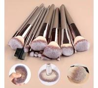 Professional Makeup Brush Set, 15 Pieces, Soft Synthetic Bristles, Grey Handles with Chrome Accents