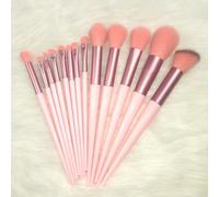 Professional Makeup Brushes 13-piece Brush Set Portable Synthetic for Blush Eyeshadow Concealer Eyebrow Application Durable Skin-safe Cosmetic Tools Pink