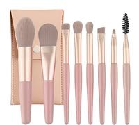 Professional Makeup Brushes Set Mini Make up Brushes 8Pcs Portable Make up Set Premium Makeup Brushes Kits with PU Leather Bag Foundation Powder Cosmetic Brush Blush Blending Eyeshadow Brushes Sets