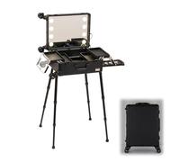 Professional Makeup Case with 360° Rotating Wheels Cosmetic nizer with Mirror Travel Makeup Bag Beauty Storage Portable Makeup Kit Ideal for Makeup Artists and Enthusiasts