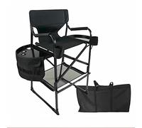 Professional Makeup Chair with Side Table & Kits - Foldable Aluminum Beauty Stool for Salons Artists and Home Use - Portable Lightweight Adjustable Height Makeup Station