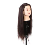Makeup Mannequin Head, Hairdressing Head, Mannequin Head,Eyelash Extensions Hairdresser Training Head Cosmetology Doll Head Blond Dark Brown Suit for Bleaching and Dyein and Cutting Braiding Practice