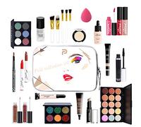 Professional Makeup Set,MKNZOME Cosmetic Starter Kit With Storage Bag Portable Travel Make Up Palette Birthday Xmas Gift Set Full Sizes Eyeshadow Face Powder Lip Gloss for Teenage & Adults 25 pcs