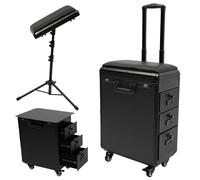 Professional Makeup & Tattoo Travel Case with Armrest, Portable 3 Drawers Train Case, Secure Combination Lock & Handles for Artists On-The-Go