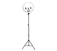 Rio 18” Professional Makeup & Vlogging Dimmable LED Ring Light, 3 Light Modes with Adjustable Tripod Stand & Phone Holder for Selfie, TikTok, YouTube Video, Compatible with iPhone Android