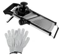 Professional Mandolin Vegetable Slicer, Adjustable Vegetable Cutter with Safety Gloves, Stainless Steel Food Slicer, Multifunctional Vegetable Chopper Grater Julienne for Potato, Salad, Onion, Fruits