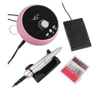Professional Manicure Drill Machine 45000RPM Electric Nail Drill Machine White Pink Purple Nail Sander Gel Cuticle Remove(DMJ-203-Pink)