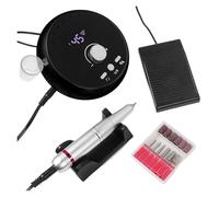 Professional Manicure Drill Machine 45000RPM Electric Nail Drill Machine White Pink Purple Nail Sander Gel Cuticle Remove(DMJ-203-Black)