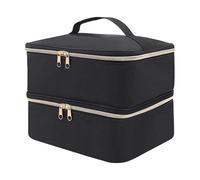 Professional Manicure Set Storage Case Portable for Polish Bottles Lamp Tool Double Compartment Protective Organizers Nails Polish Carrying Case