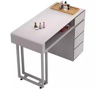 Professional Manicure Table with Drawers and Plug-In Board, Modern Salon Nail Desk for Nail Technicians and Makeup Artists