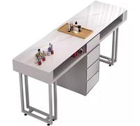 Professional Manicure Table with Drawers and Plug-In Board, Modern Salon Nail Desk for Nail Technicians and Makeup Artists